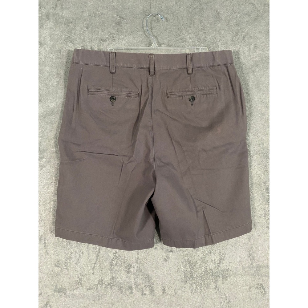 Croft & Barrow Shorts Lot/2 Sz 34 Taupe Navy Chino Pleated Cotton Poly Preppy - Picture 3 of 11